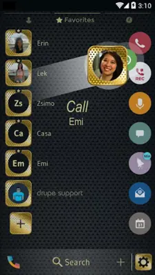 Theme Dialer Gold Black Dots android App screenshot 1