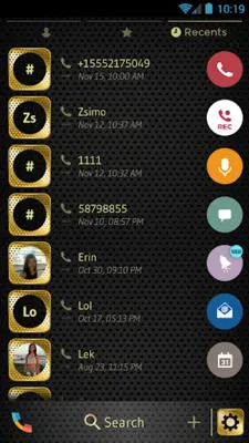 Theme Dialer Gold Black Dots android App screenshot 2