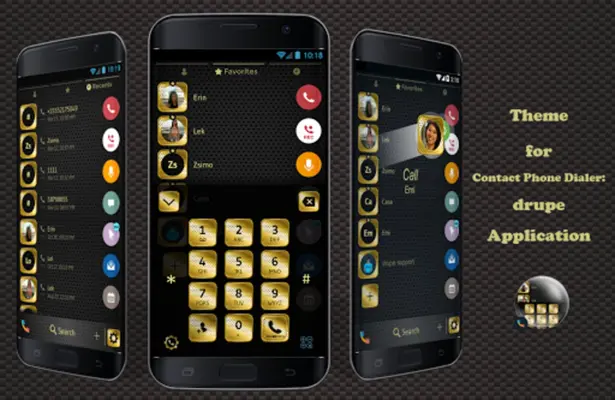 Theme Dialer Gold Black Dots android App screenshot 5